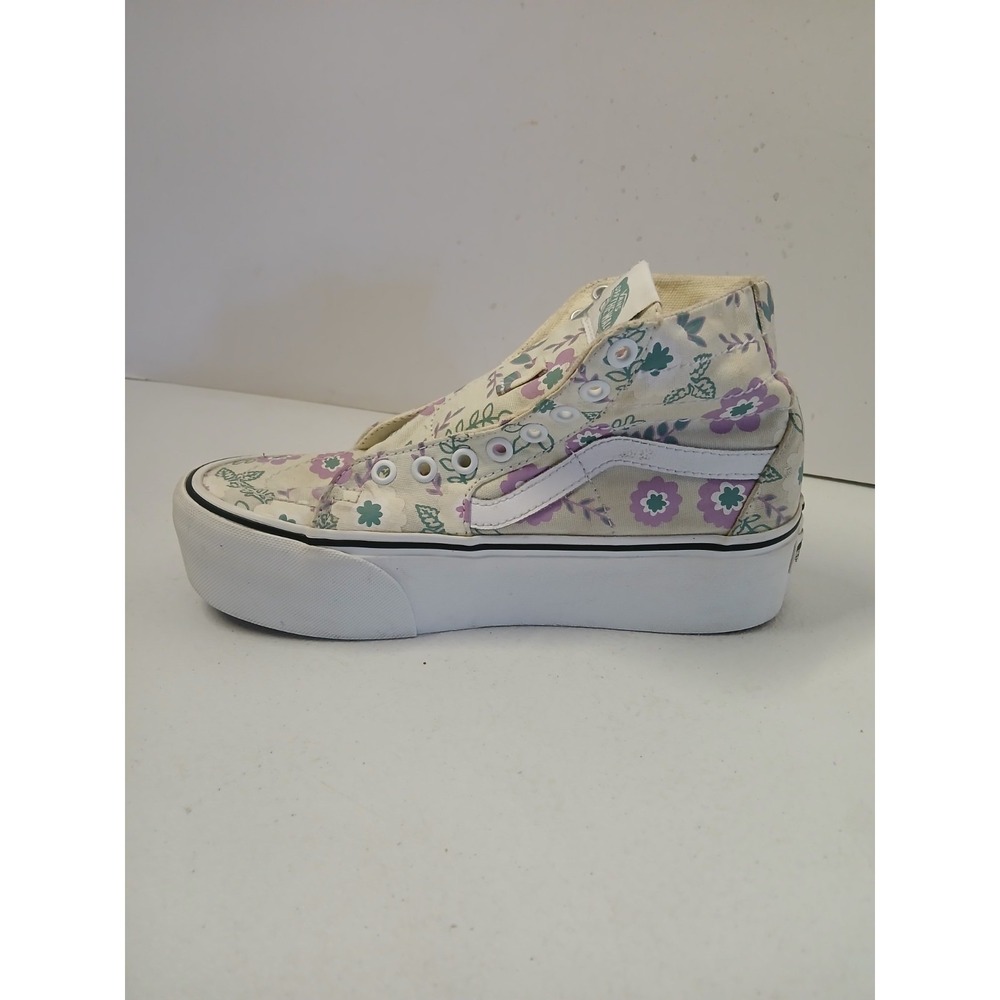 VANS Sk8-Hi Tapered Stackform True White Floral Sneakers Shoes WOMENS 7 37 - Picture 2 of 8